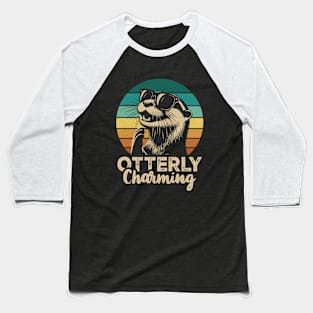 Otterly Charming - Funny Sarcastic Otter Lover Pun Baseball T-Shirt